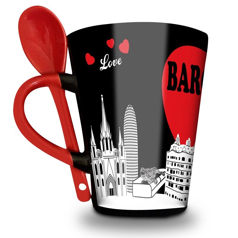 Handmade Cup and Spoon | Skyline Barcelona